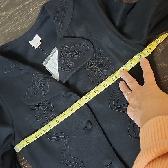 Anthropologie Snak Blazer Wool Blend Embroidered Cottagecore Nwt - Picture 12 of 14